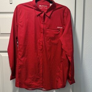 Ariat Womens Bold Red Pinstripe Shirt
